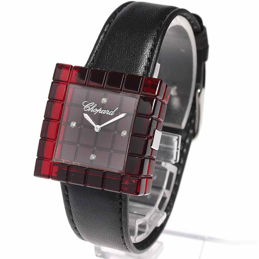 Chopard Ice Cube Bee Mad 12/7780 4PDiamond Red Dial Quartz Ladies Watch_673696