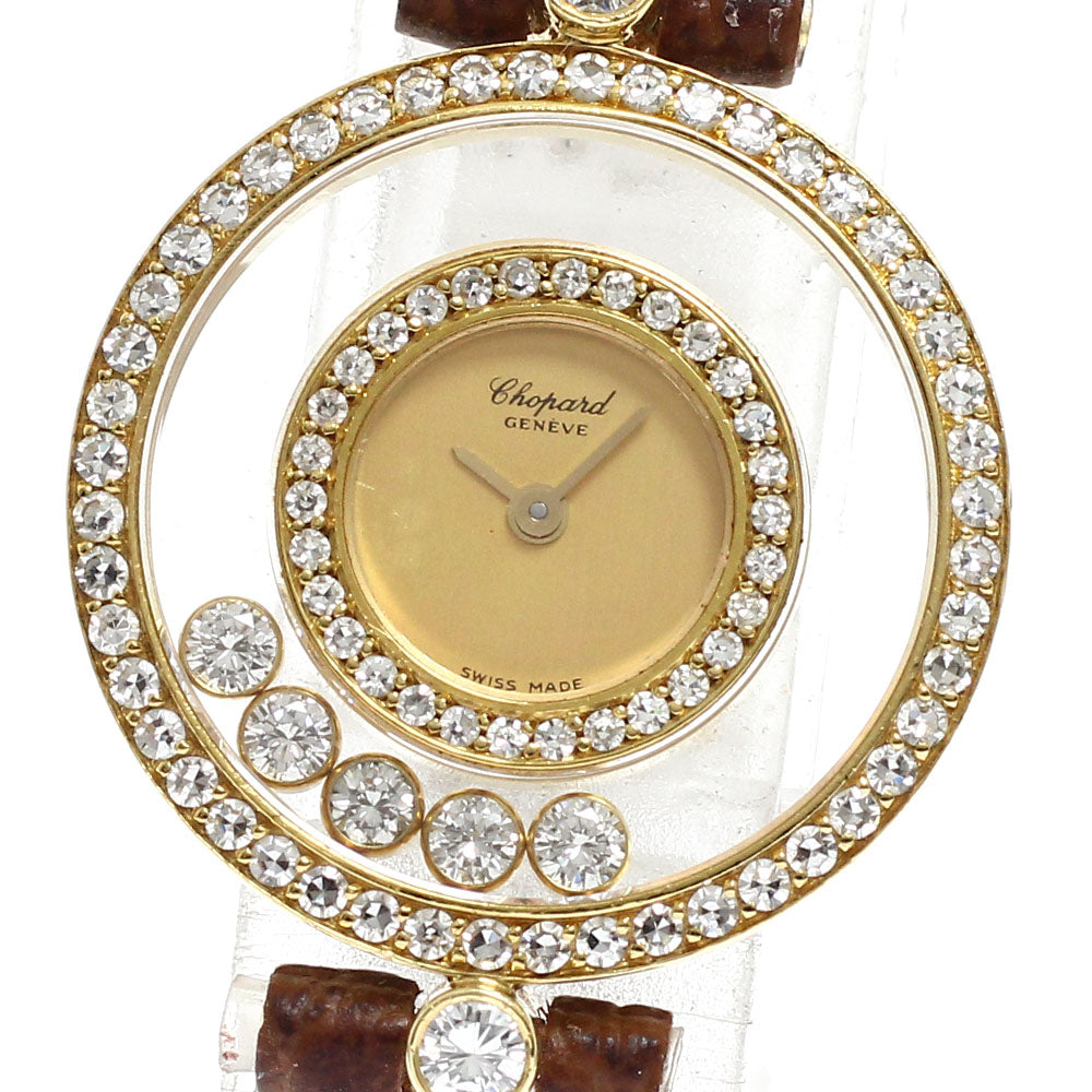 Chopard Happy diamond 20/3957 K18YG diamond bezel gold Dial Quartz Ladies Watch_673697