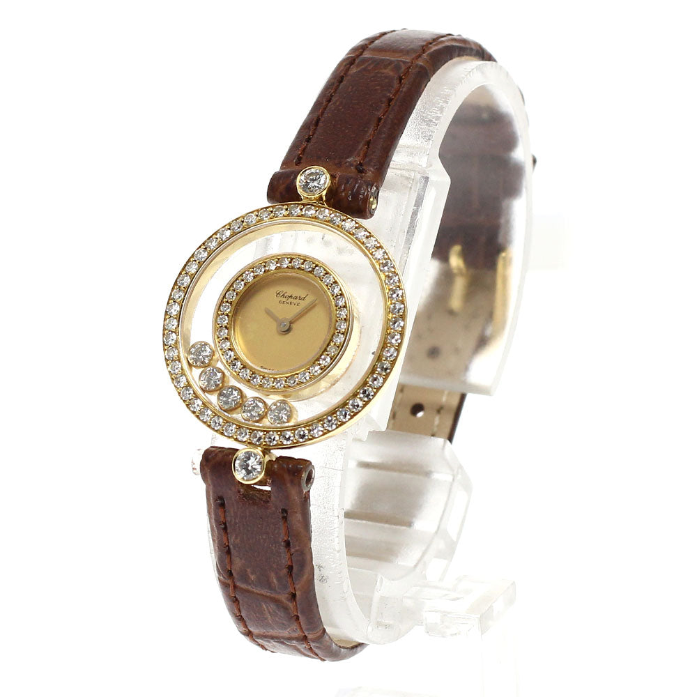 Chopard Happy diamond 20/3957 K18YG diamond bezel gold Dial Quartz Ladies Watch_673697