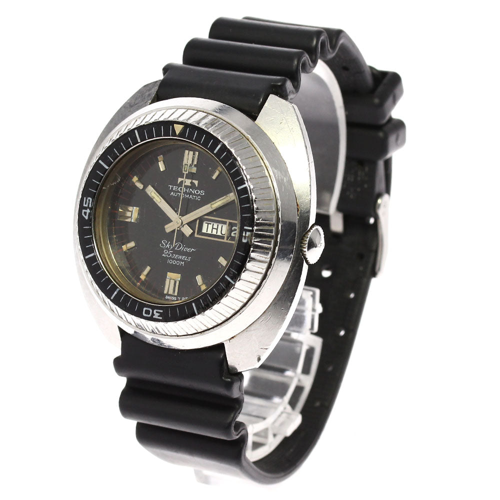 TECHNOS Skydiver cal.1906 Day Date black Dial Automatic Men's Watch_674023