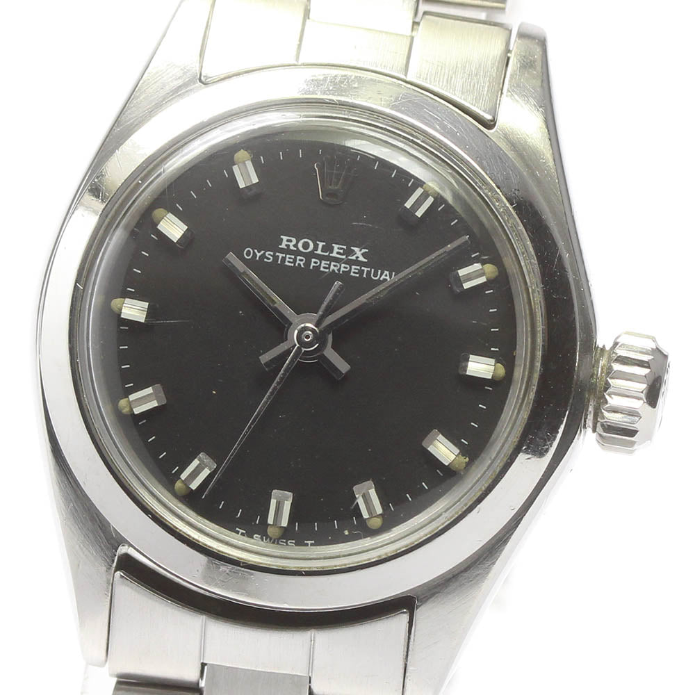 ROLEX Oyster perpetual 6618 Cal.1161 black Dial Automatic Ladies Watch_850334
