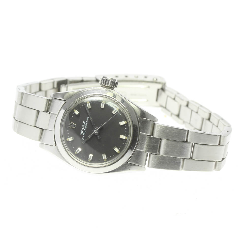 ROLEX Oyster perpetual 6618 Cal.1161 black Dial Automatic Ladies Watch_850334