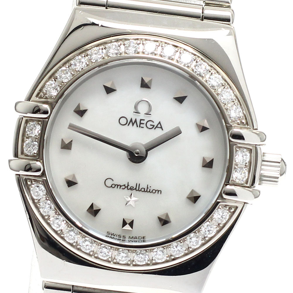 OMEGA Constellation 1465.71 Diamond Bezel White shell Dial Quartz Ladies Watch_675025