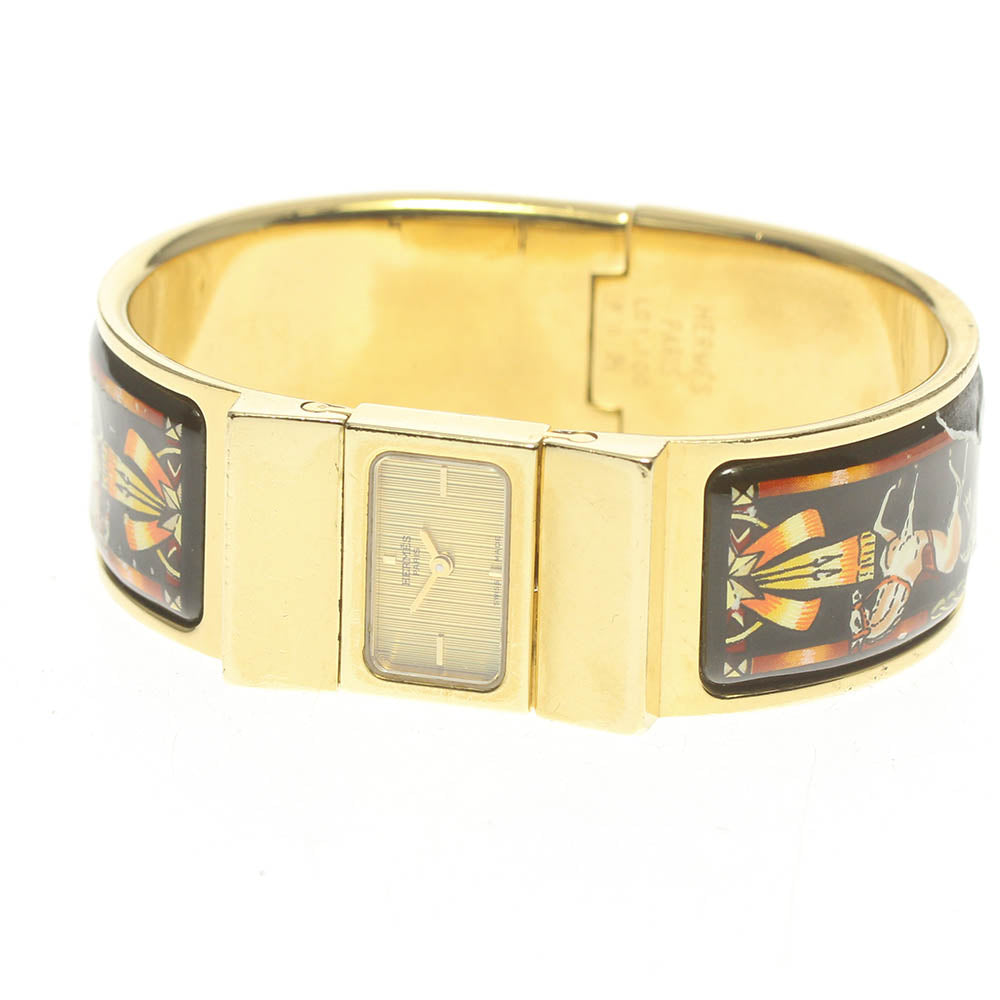 HERMES Location LO1.201 cloisonne gold Dial Quartz Ladies Watch_675770
