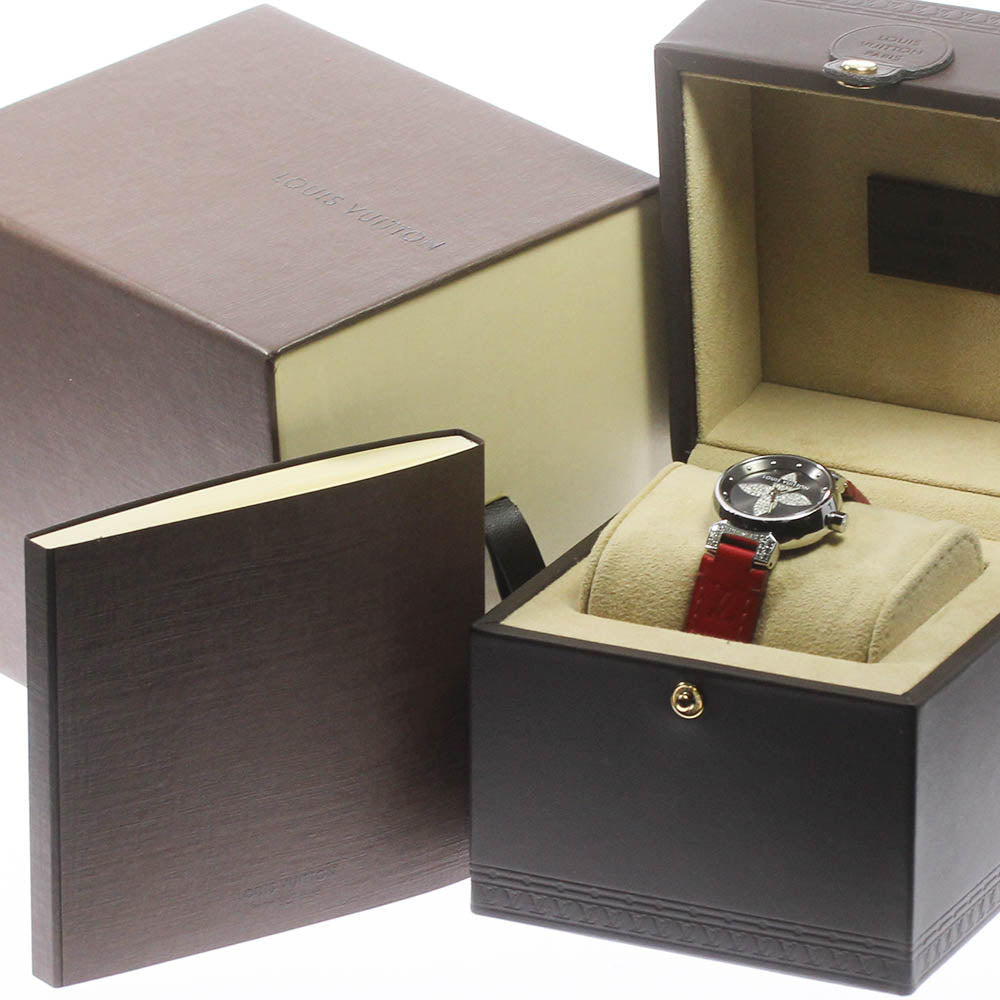 LOUIS VUITTON Tambour Forever Q121F Rug diamond Quartz Ladies Watch_679466