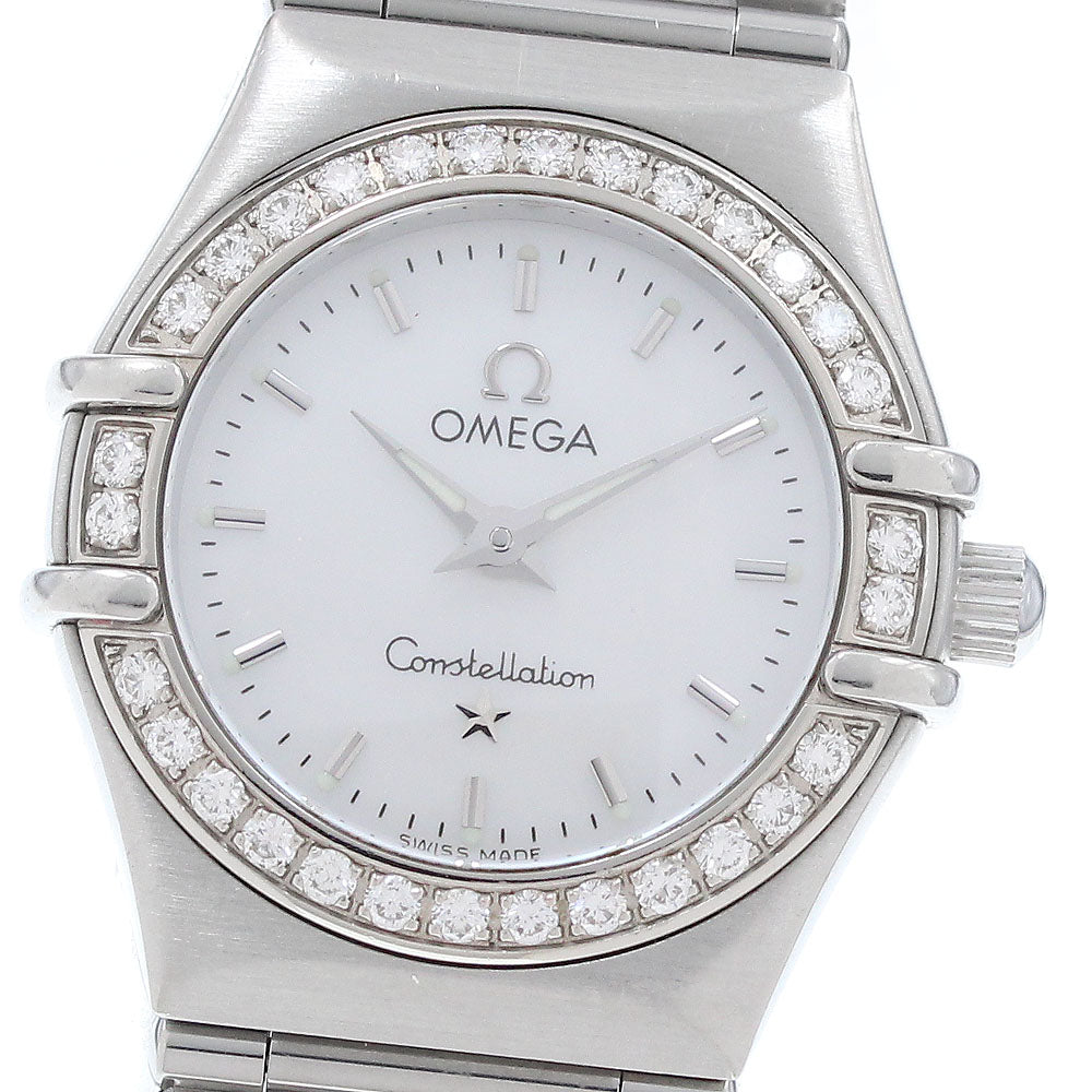 OMEGA Constellation 1466.71 Diamond Bezel White shell Dial Quartz Ladies Watch_680053