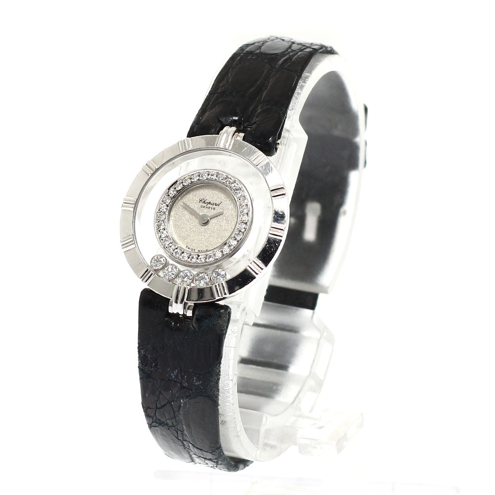 Chopard Happy diamond 20/5681 K18WG diamond bezel 5P diamond Silver Dial Quartz Ladies Watch_685616