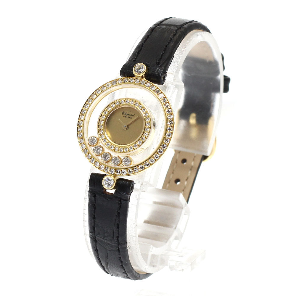 Chopard Happy diamond 4097 K18YG diamond bezel 5P diamond gold Dial Quartz Ladies Watch_688728