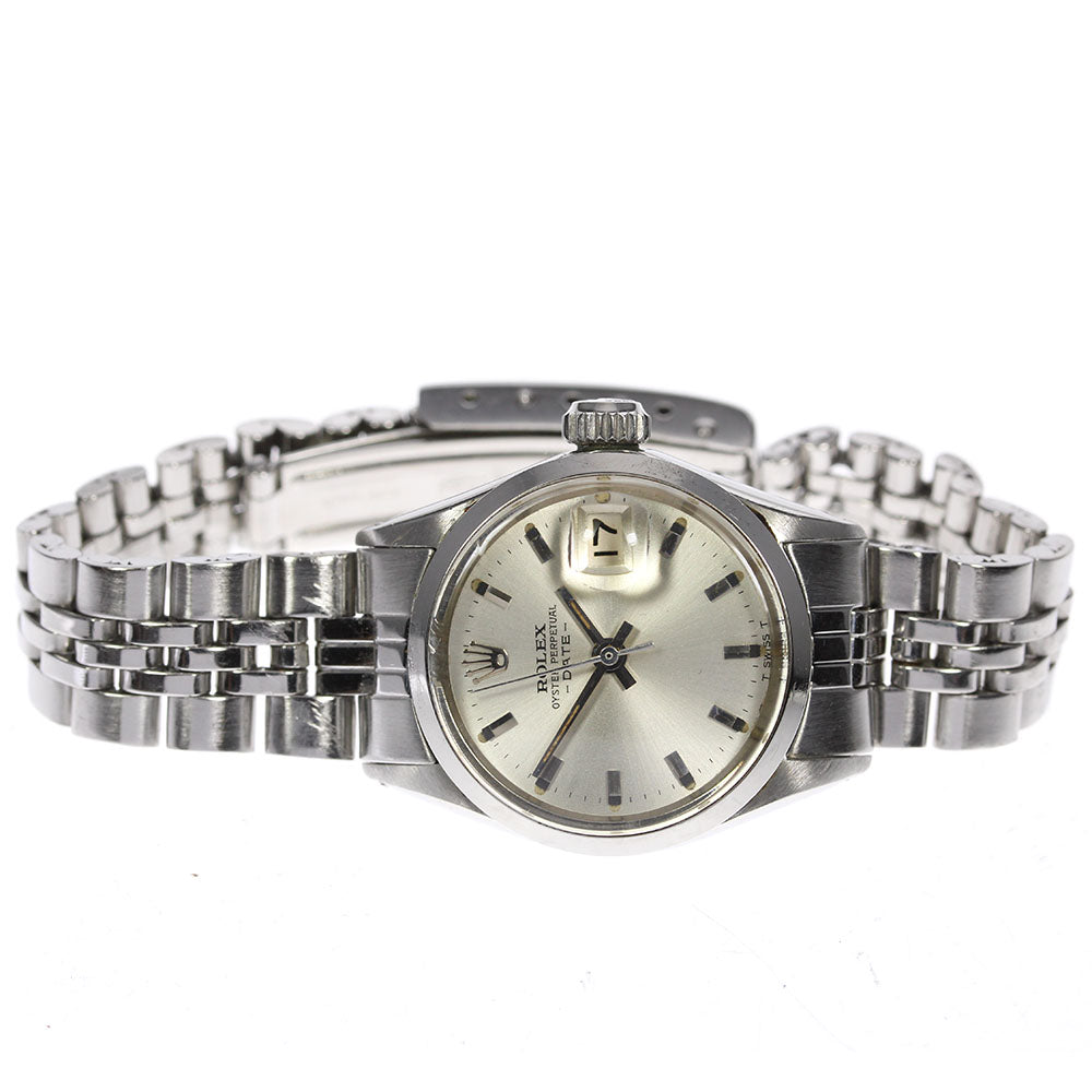 ROLEX Oyster Perpetual Date ref.6516 cal.1161 Silver Dial Automatic Ladies Watch_693949