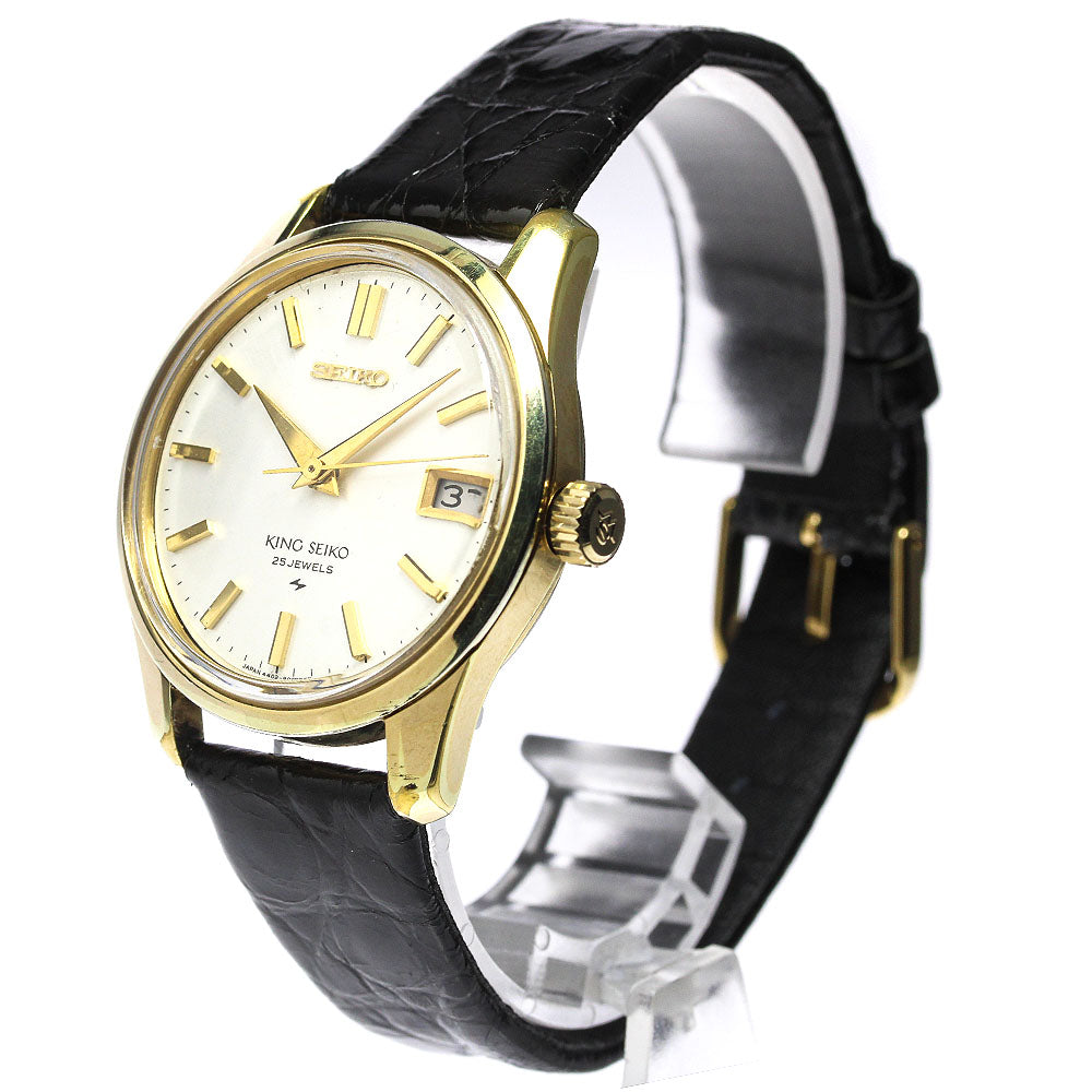 SEIKO King Seiko 4402-8000 Date Silver Dial Hand Winding Men's Watch_694455