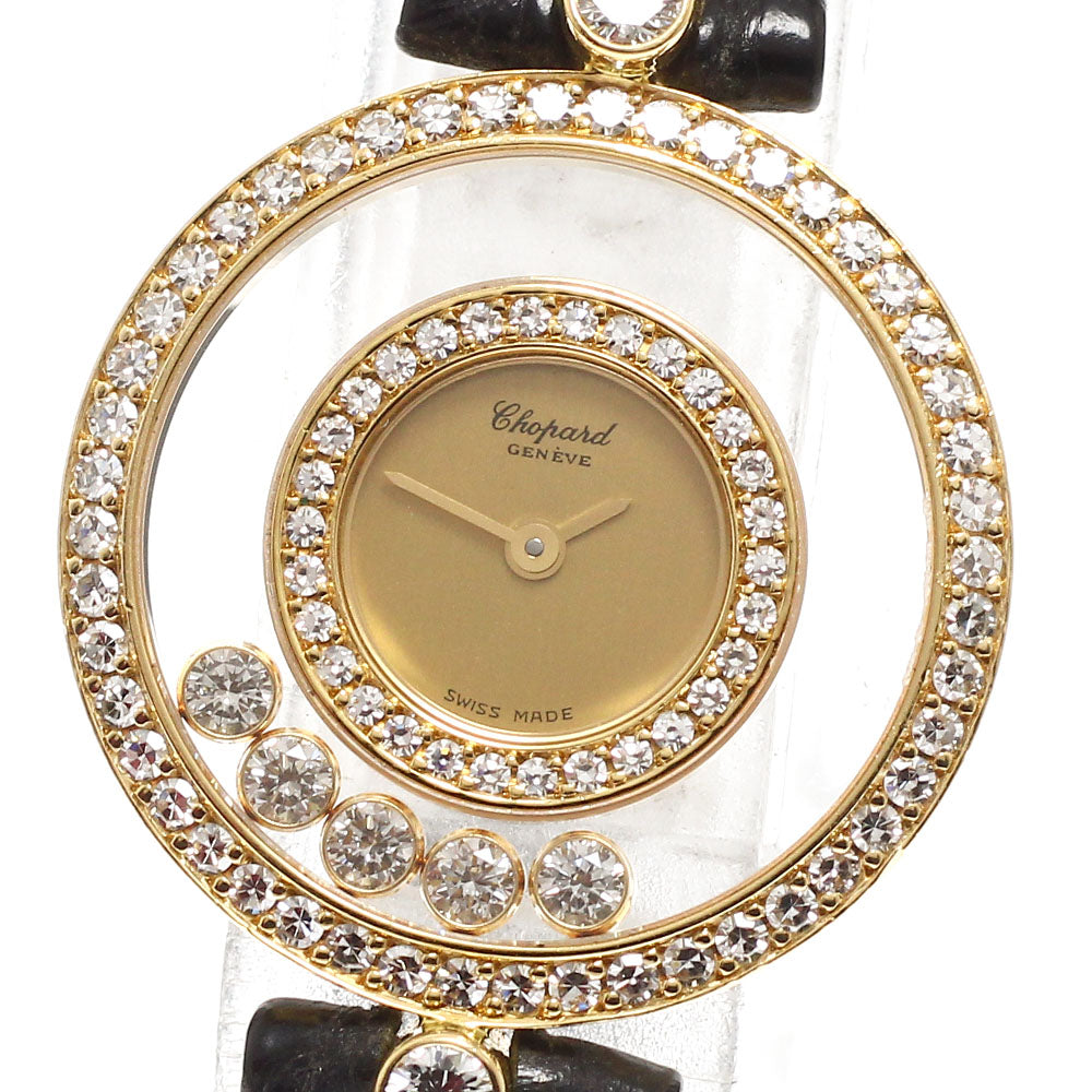 Chopard Happy diamond 20/3957 K18YG diamond bezel gold Dial Quartz Ladies Watch_696398
