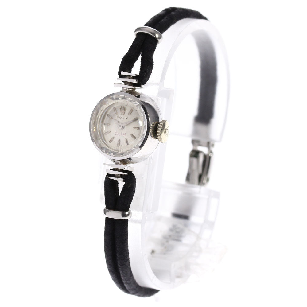 ROLEX Orchid 2059 K18WG Cal.1401 Silver Dial Hand Winding Ladies Watch_702777