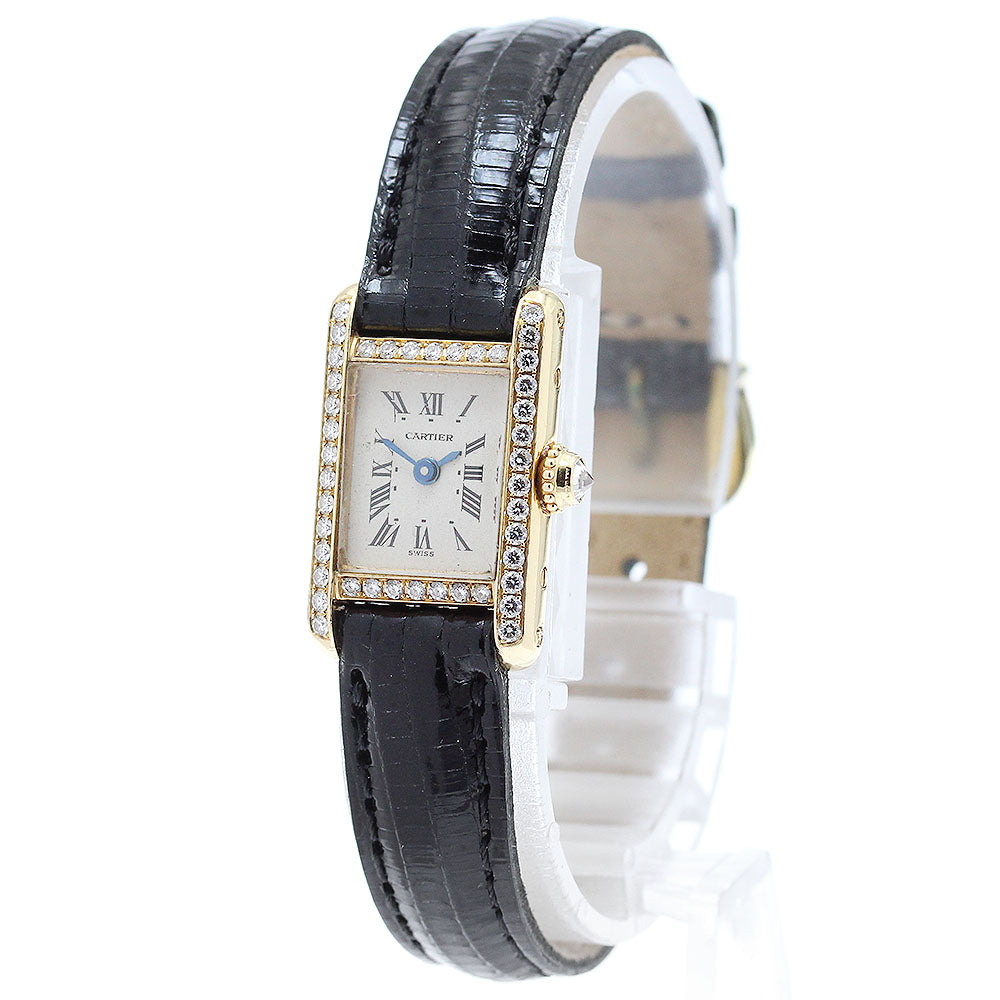 CARTIER Mini tank K18YG, after-diamond beige Dial Quartz Ladies Watch_705769