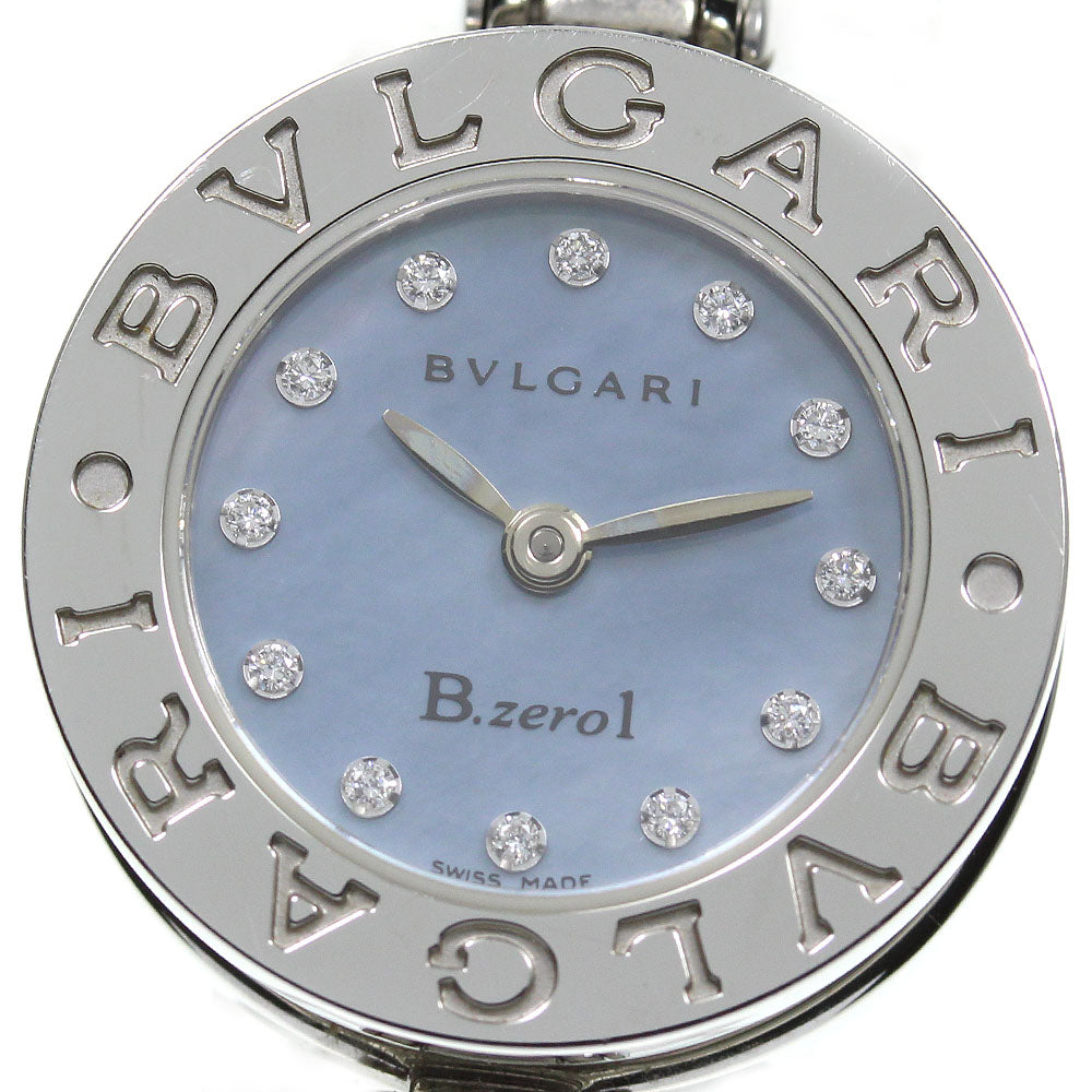 BVLGARI B-zero1 BZ22S 12P Diamond Blue Shell Dial Bangle M Size Blue shell Dial Quartz Ladies Watch_706363