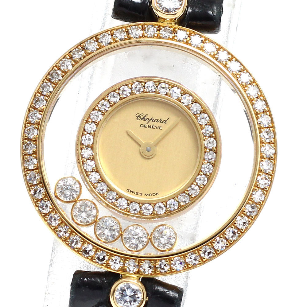 Chopard Happy diamond 20/3957 K18YG diamond bezel gold Dial Quartz Ladies Watch_708231