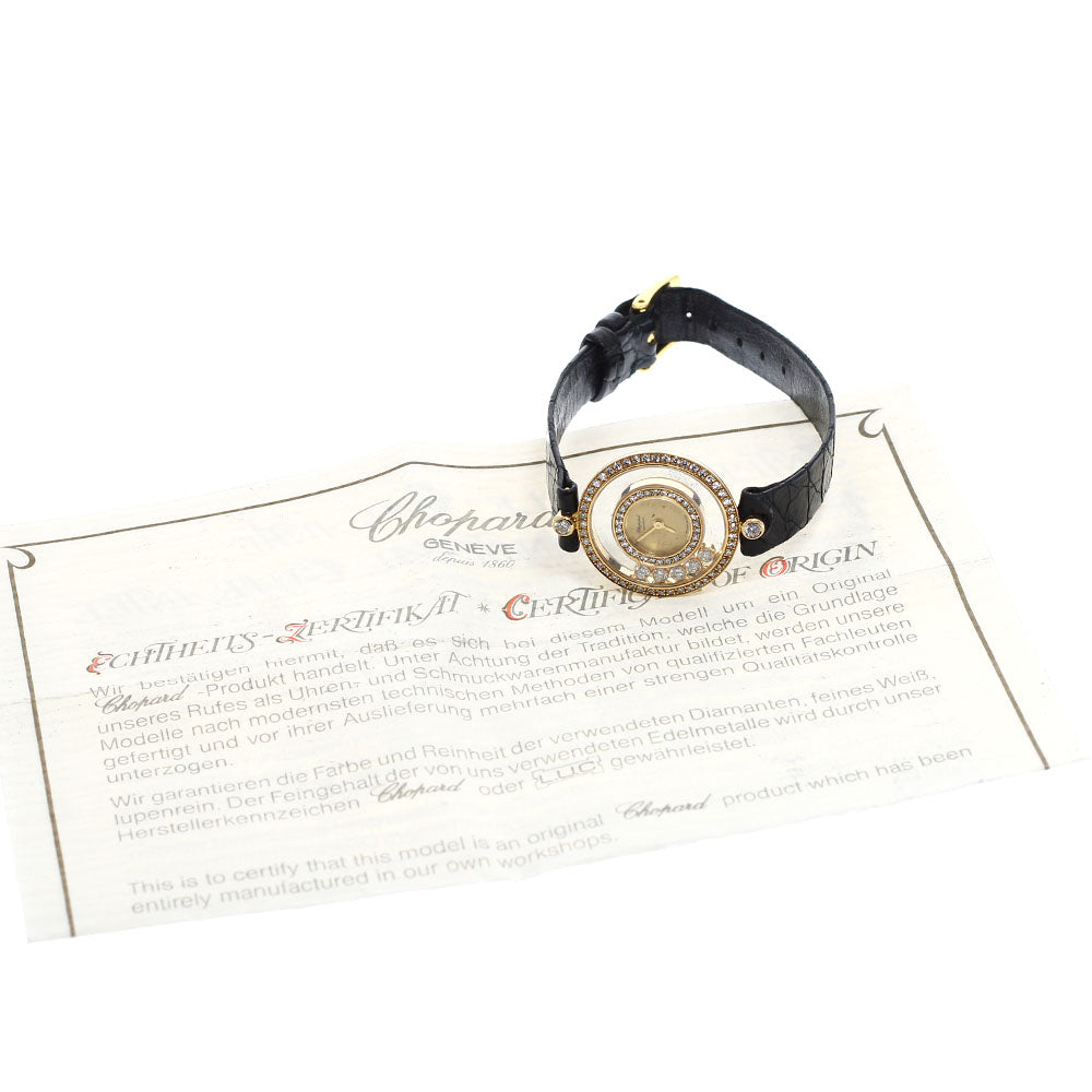 Chopard Happy diamond 20/3957 K18YG diamond bezel gold Dial Quartz Ladies Watch_708231