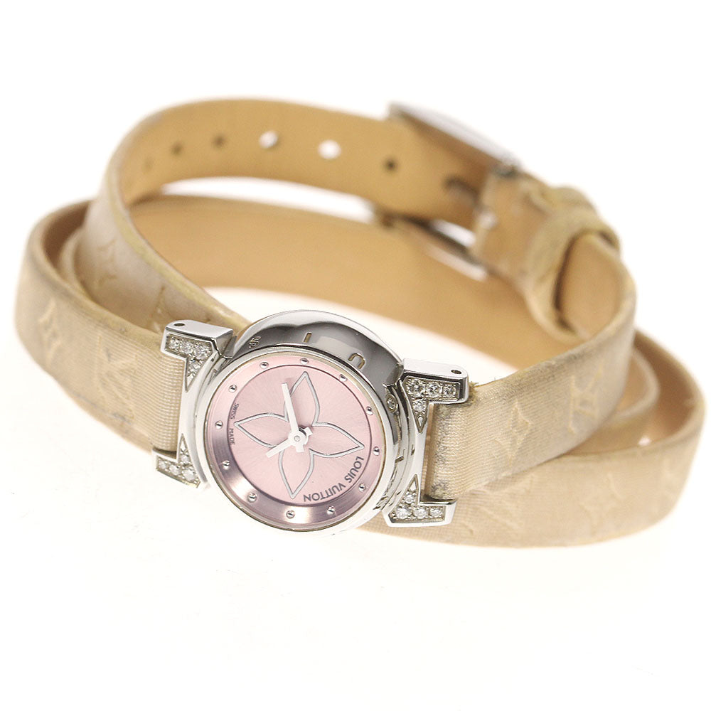 LOUIS VUITTON Tambour Viju Q151P Trip Luco Ild Rug Diamond QZ LadiesWatch_709663