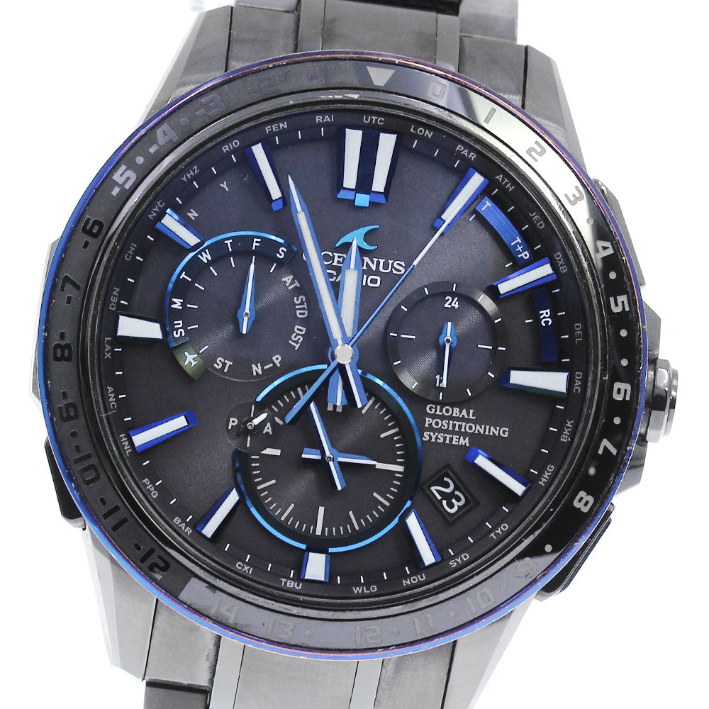 CASIO Oceanus OCW-G1200 GPS date black Dial Solar Powered Radio Men's_709972