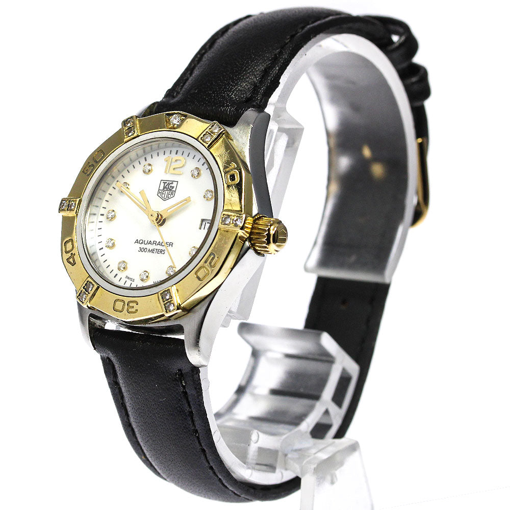 TAG HEUER Aqua racer WAF1451 Date diamond White shell Dial Quartz Ladies_711789
