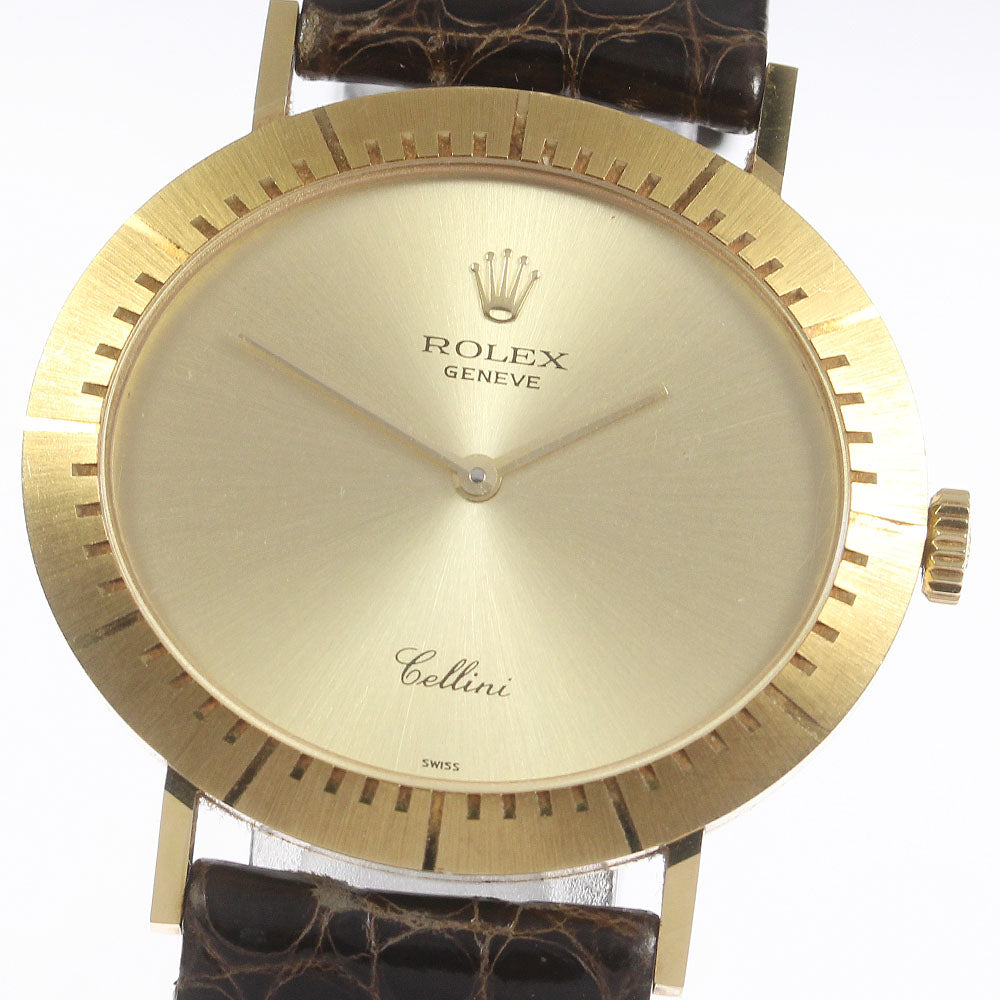 ROLEX Cellini 4083 18K Yellow Gold cal.1602 gold Dial Hand Winding Men's_713514