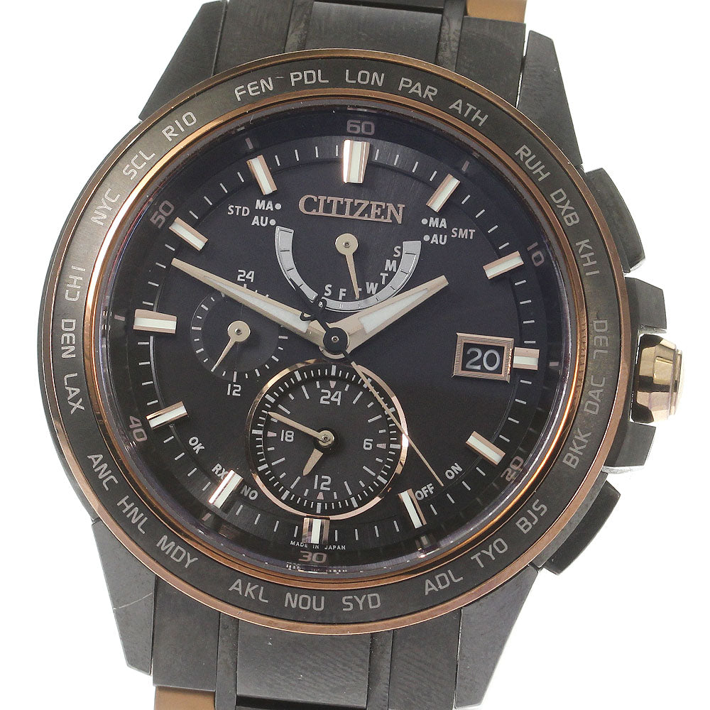 CITIZEN Atessa H820-T020186 Eco Drive Date Solar Powered Radio Men's_715008