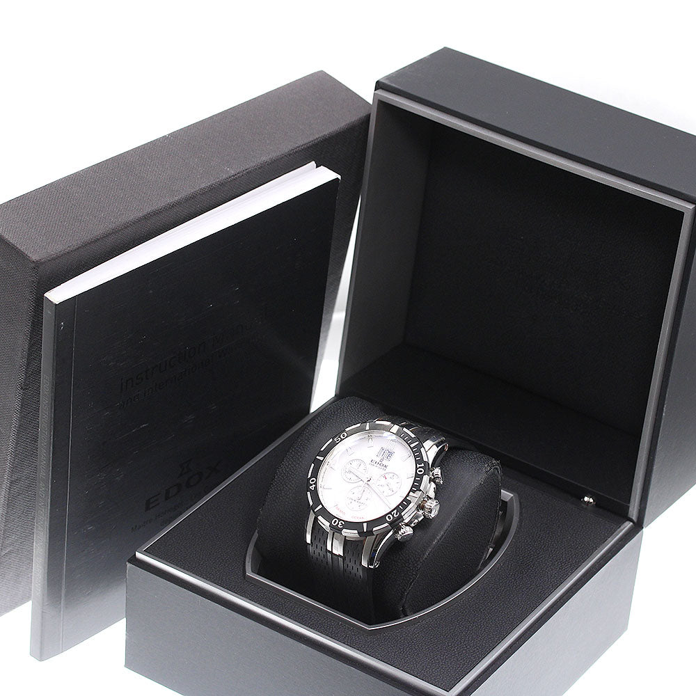 EDOX Grand Ocean 10022-3-AIN Chronograph Diver Big Date Silver Dial Quartz Men's Watch_715017