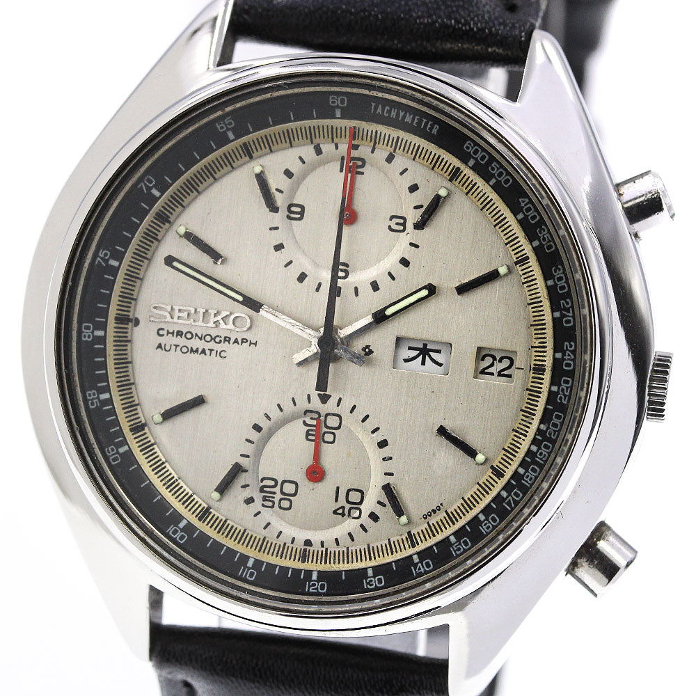 SEIKO 6138-8000 Chronograph Day Date Cal.6138 Silver Dial Automatic Men's_715218
