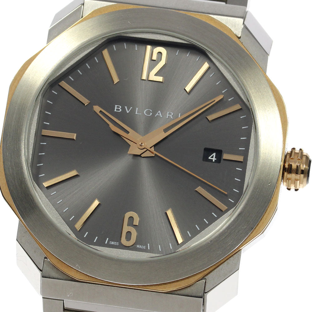 BVLGARI Oct Roma OCP41SG Date Silver Dial Automatic Men's Watch_717012