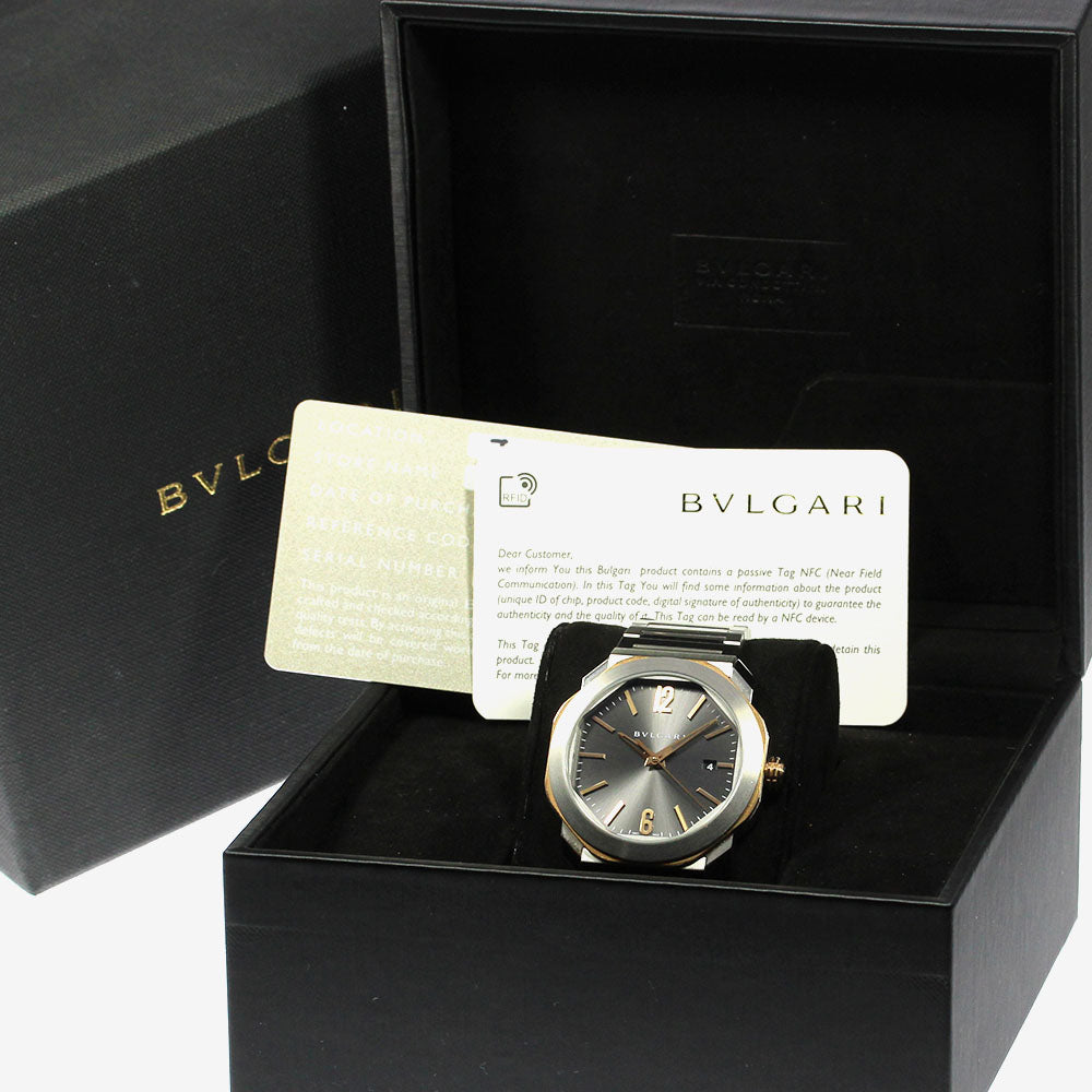 BVLGARI Oct Roma OCP41SG Date Silver Dial Automatic Men's Watch_717012