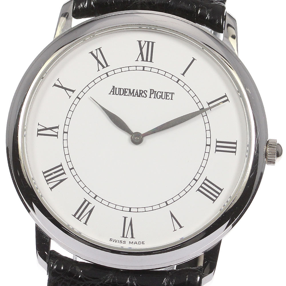 AUDEMARS PIGUET K18WG Roman index white Dial Hand Winding Men's Watch_717363