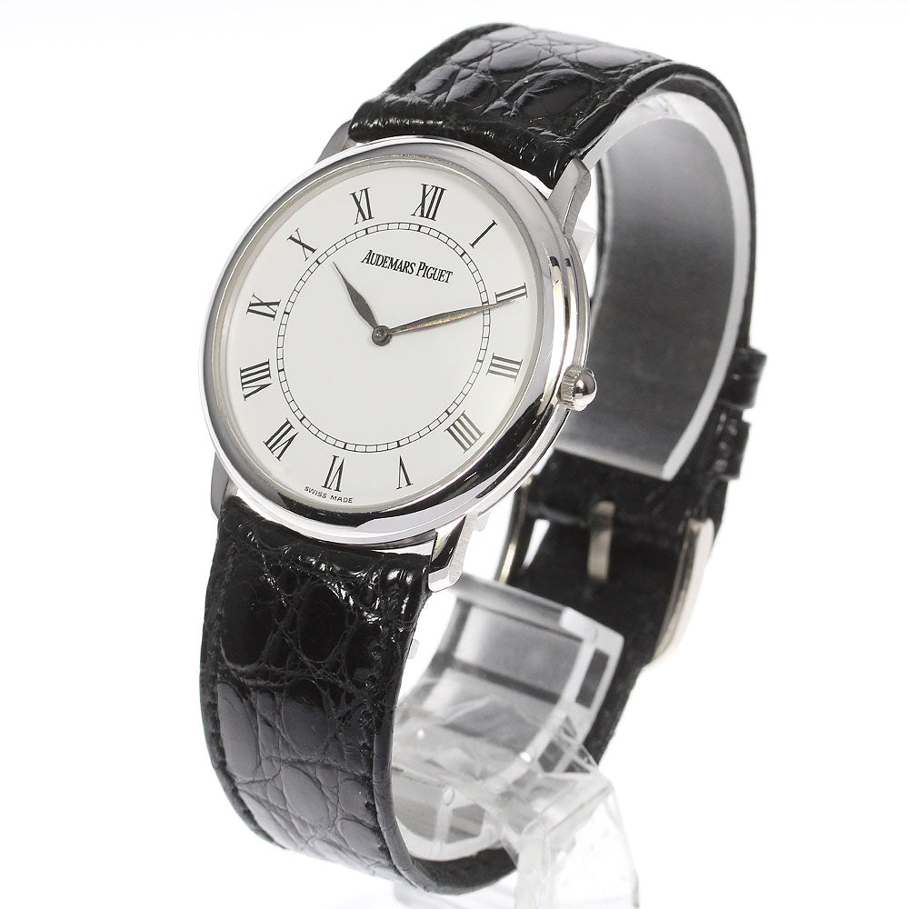 AUDEMARS PIGUET K18WG Roman index white Dial Hand Winding Men's Watch_717363