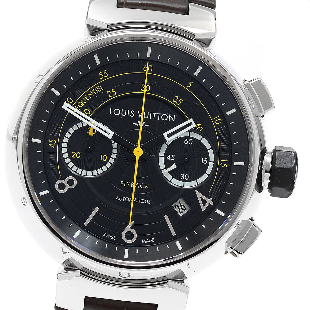 LOUIS VUITTON Tambour Q102B Chronograph black Dial Automatic Men's Watch_717884