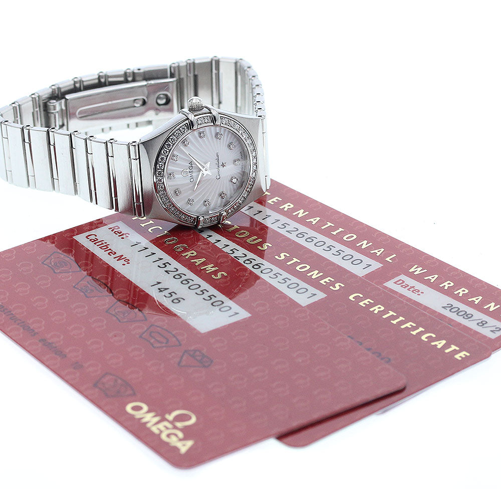 OMEGA Constellation 111.15.26.60.55.001 12P diamond 160th anniversary White shell Dial Quartz Ladies Watch_718969