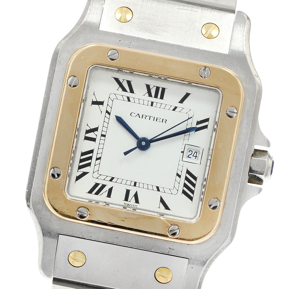 CARTIER Santos GalbeeLM Date YG2 tone white Dial Automatic Men's Watch_719827