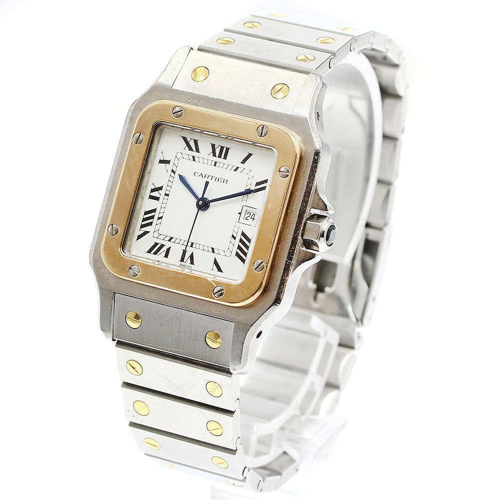 CARTIER Santos GalbeeLM Date YG2 tone white Dial Automatic Men's Watch_719827