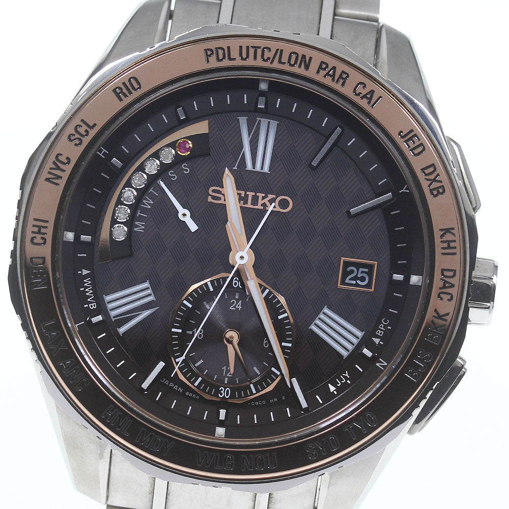 SEIKO Brights SAGA188/8B54-0BH0 Quartz 45th anniversary model Brown Dial Solar Powered Radio Men's Watch_720985