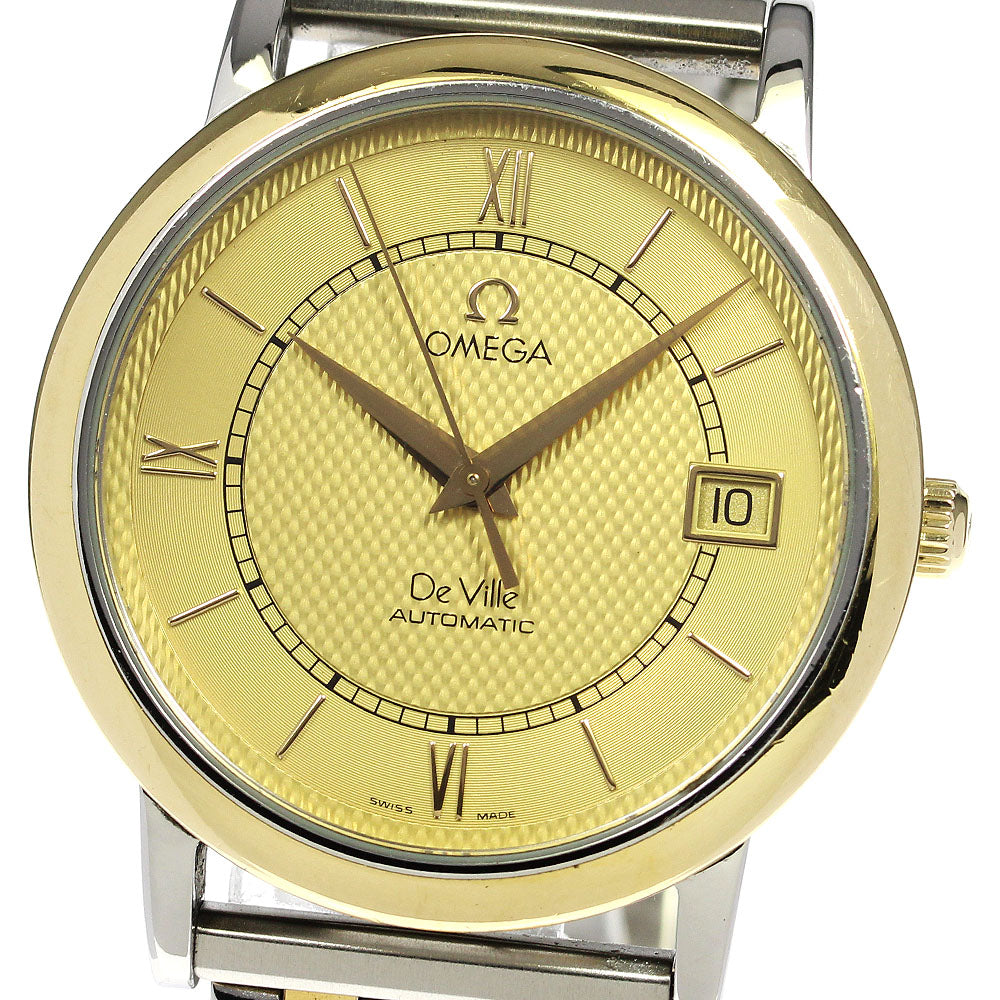 OMEGA De Ville Classic 7304.11 YG bezel date Gold Dial Automatic Men's_721092