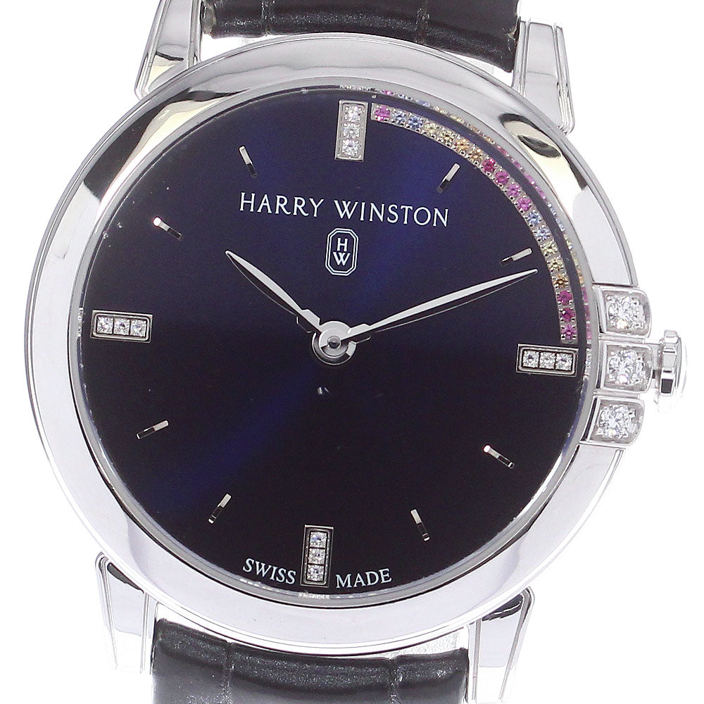 HARRY WINSTON Midnight 083819 K18WG Navy Dial Quartz Ladies Watch_722920
