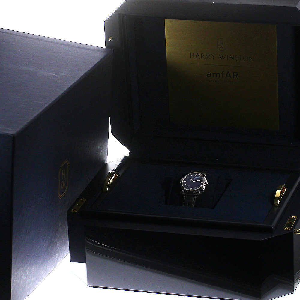 HARRY WINSTON Midnight 083819 K18WG Navy Dial Quartz Ladies Watch_722920