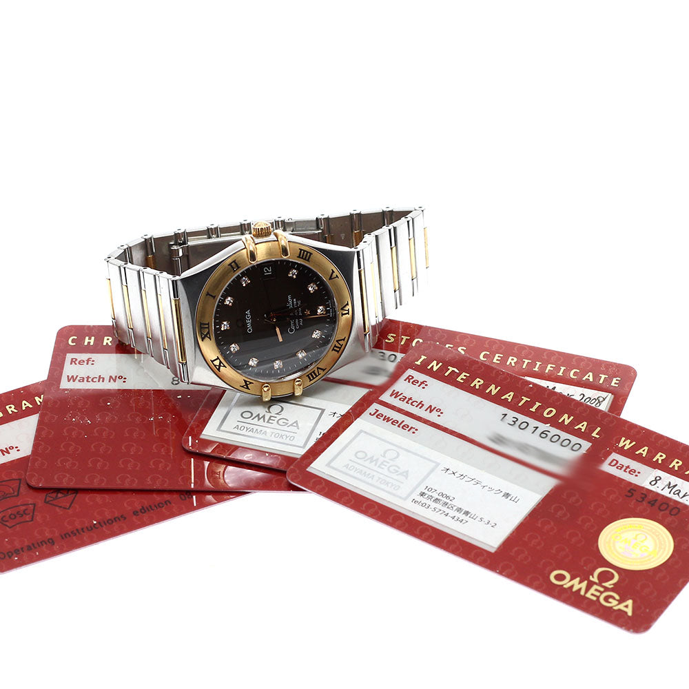 OMEGA Constellation 1301.60 11P diamond Brown Dial Automatic Men's Watch_723228