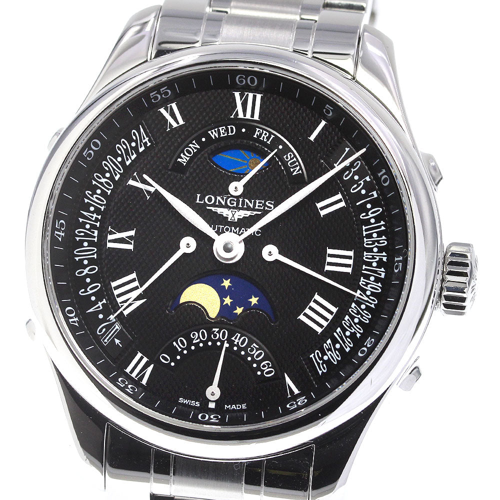 LONGINES Master Collection Retrograde L2.738.4 Moon phase black Dial Automatic Men's Watch_730495