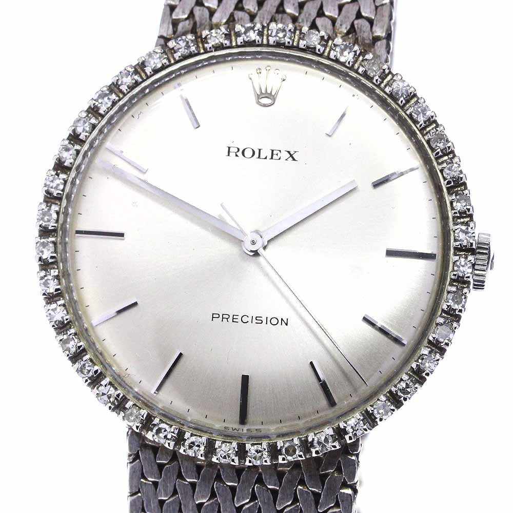 ROLEX Precision 3411 Cal.1225 After-diamond bezel Silver Dial Hand Winding Men's Watch_731424