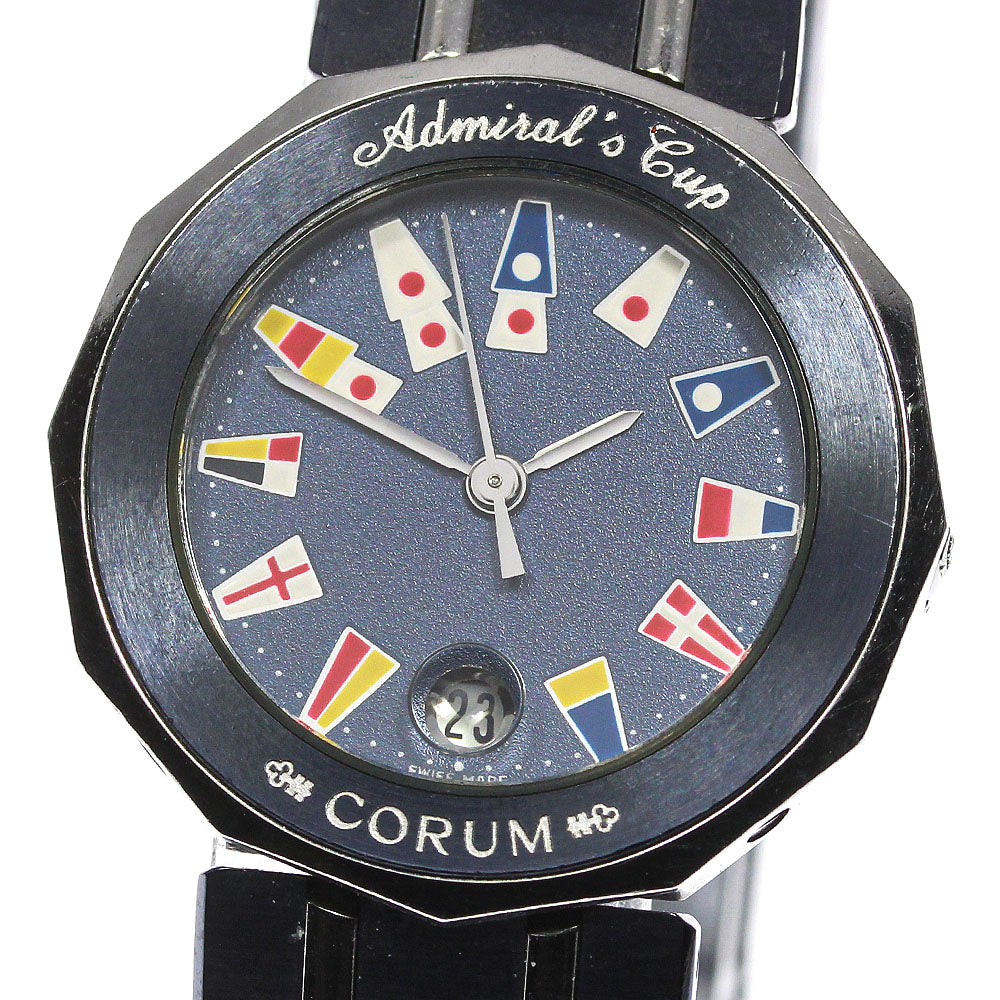 CORUM Admirals cup 39.610.30V50.B Date Navy Dial Quartz Ladies Watch_732419