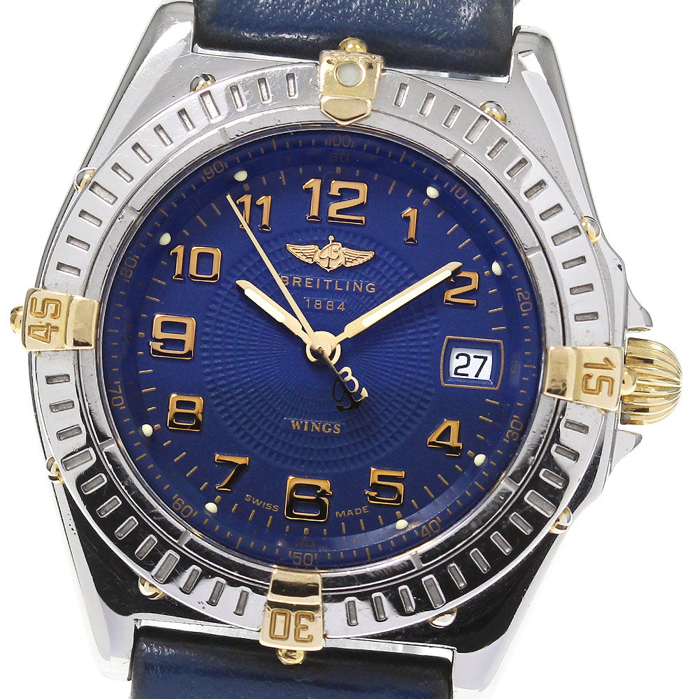 BREITLING Wings B67050 Date blue Dial Quartz Ladies Watch_734757