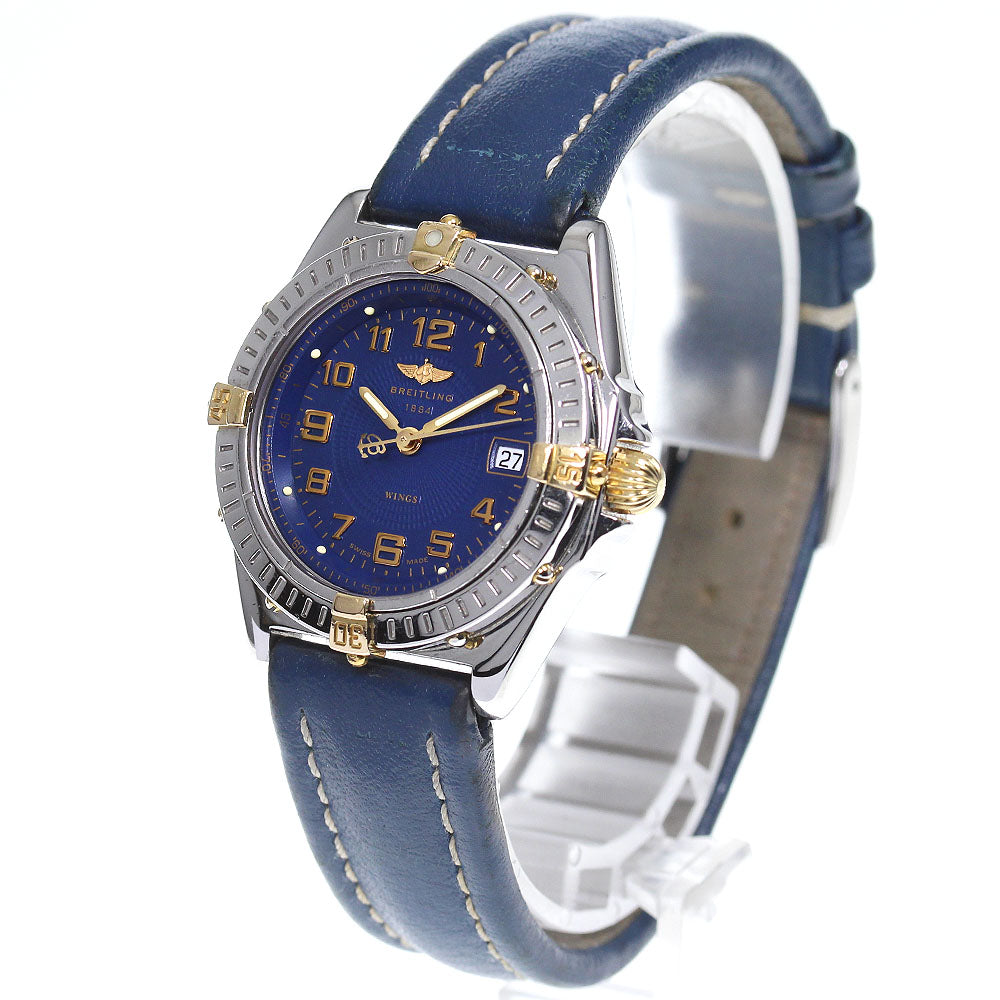 BREITLING Wings B67050 Date blue Dial Quartz Ladies Watch_734757