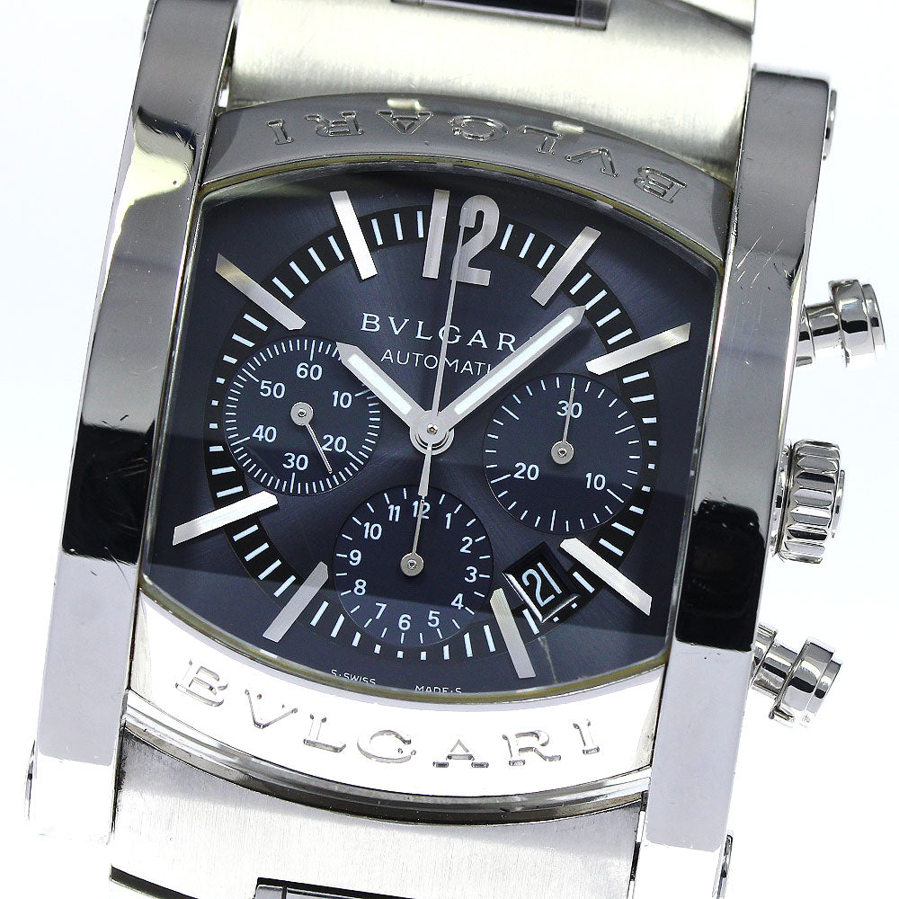BVLGARI Assioma AA44SCH Chronograph Date black Dial Automatic Men's Watch_734777