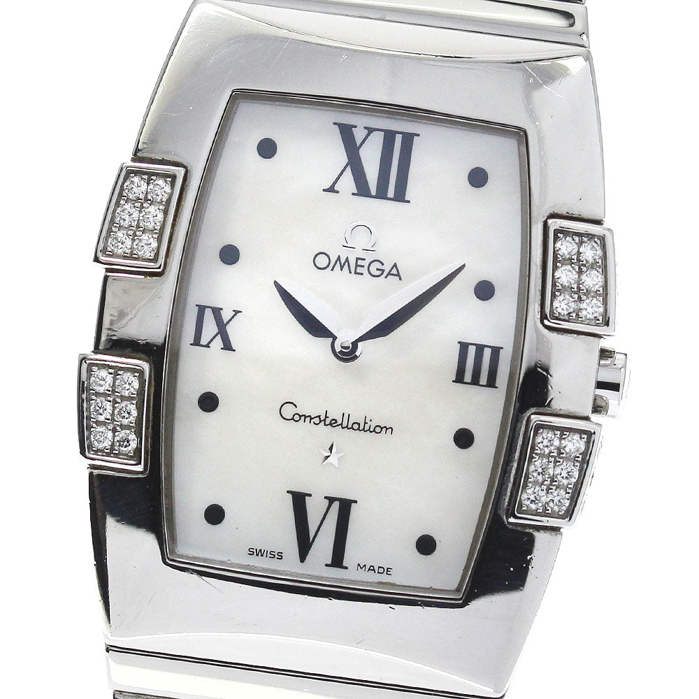 OMEGA Constellation Quadrella 1586.70 Diamond Bezel Quartz Ladies Watch_734827
