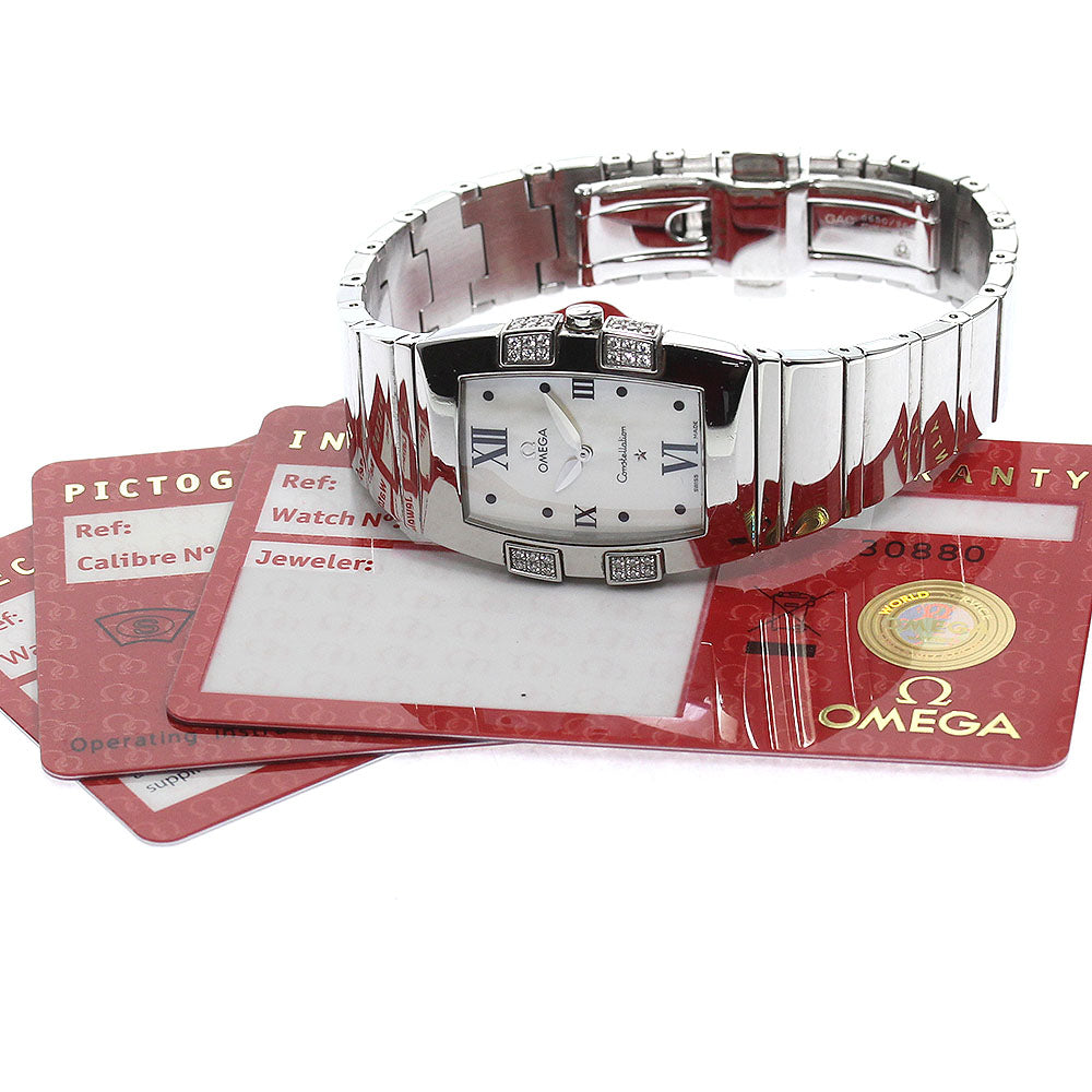 OMEGA Constellation Quadrella 1586.70 Diamond Bezel Quartz Ladies Watch_734827