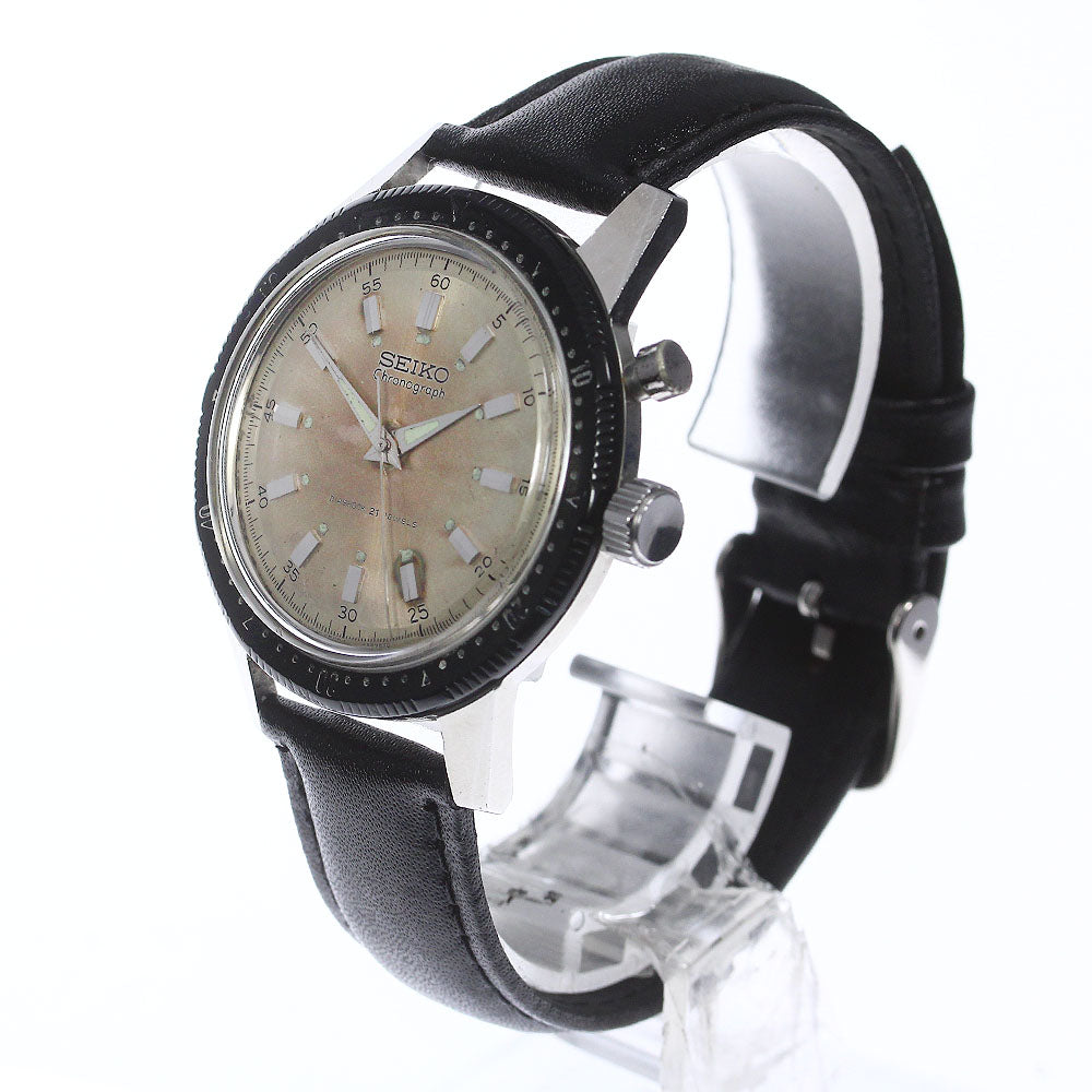 SEIKO 45899 One Push Chrono Cal.5179A Silver Dial Hand Winding Men's_735224