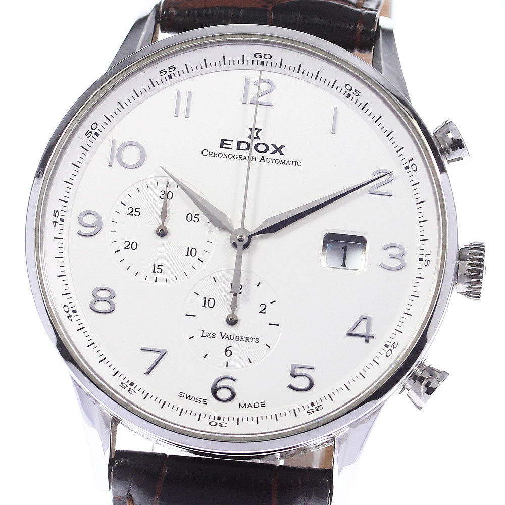 EDOX Revobert 91001 Chronograph Date Silver Dial Automatic Men's Watch_737492